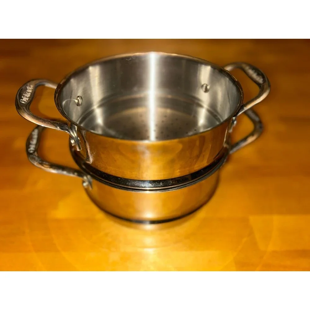 Set of 2 Cuisinart Stainless Steel Steamer Strainer Baskets 8 Inch Diameter